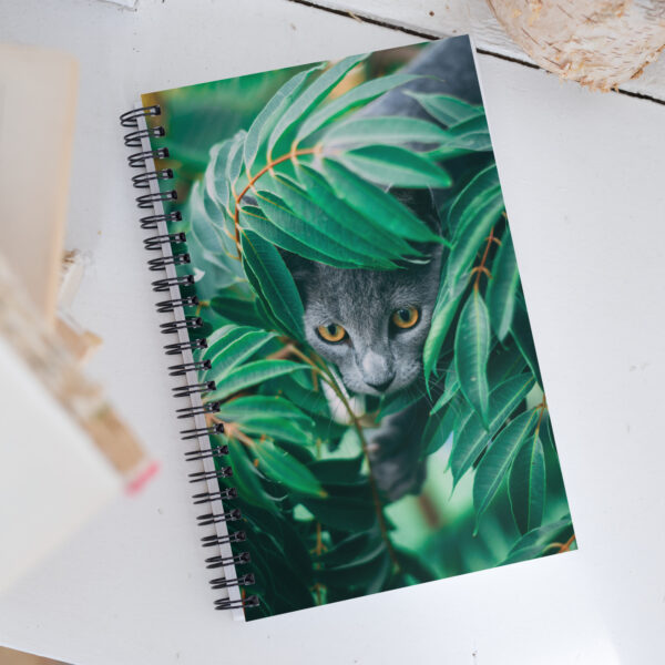 Cute Kitten Hiding - Spiral Notebook - Dotted Paper