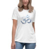 Himalayan Mountains Om Symbol - Yoga T-Shirt - Women's Relaxed Fit T-Shirt - White