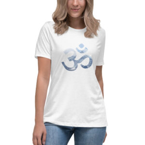 Himalayan Mountains Om Symbol - Yoga T-Shirt - Women's Relaxed Fit T-Shirt - White